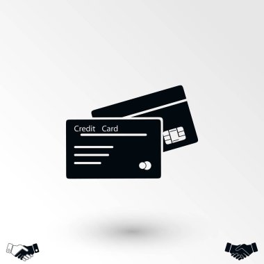 kredi kartı simgesi, düz tasarım en iyi vektör simgesi