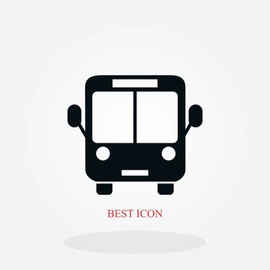 Otobüs simge vektör, düz tasarım en iyi vektör simgesi