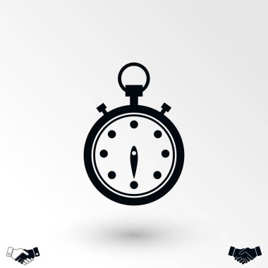 Kronometre simge vektör, düz tasarım en iyi vektör simgesi
