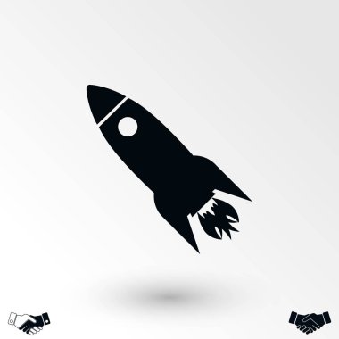 Roket gemisi vektör, düz tasarım en iyi vektör simgesi
