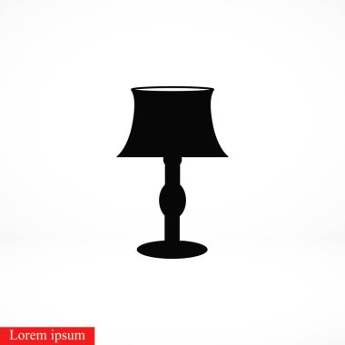 Masa lambası simgesi, düz tasarım en iyi vektör simgesi