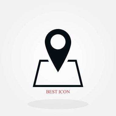 Harita simgesi, düz tasarım en iyi vektör simgesi pin