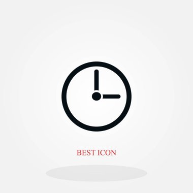 Saat simge vektör, düz tasarım en iyi vektör simgesi