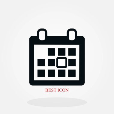 Takvim vektör simgesi, düz tasarım en iyi vektör simgesi
