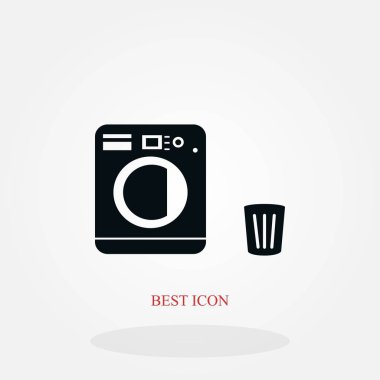 Çamaşırhane simgeler vektör, düz tasarım en iyi vektör simgesi