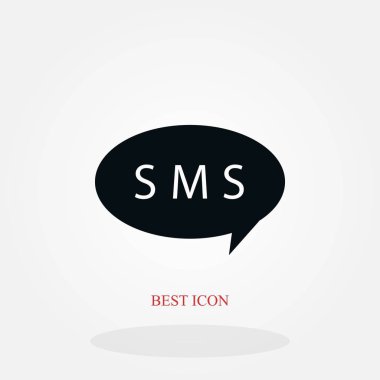 SMS vektör simgesi, düz tasarım en iyi vektör simgesi