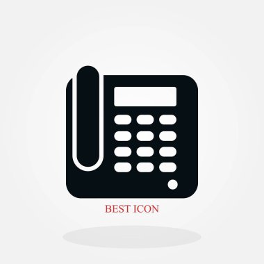 Ofis telefon simgesini, düz tasarım en iyi vektör simgesi