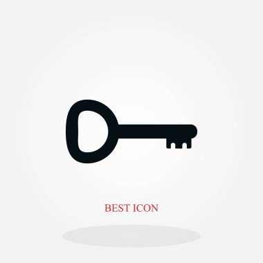 Anahtar simge vektör, düz tasarım en iyi vektör simgesi