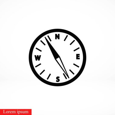 Pusula vektör simgesi, düz tasarım en iyi vektör simgesi