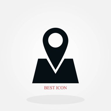 Harita simgesi, düz tasarım en iyi vektör simgesi pin