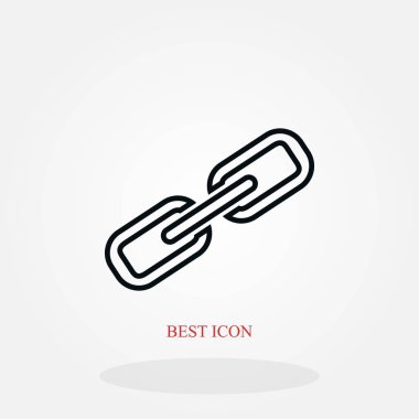 Zincir bağlantı simgesi, düz tasarım en iyi vektör simgesi