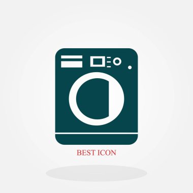 çamaşır makinesi simgesini, düz tasarım en iyi vektör simgesi