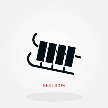 atlı kızak simge vektör, düz tasarım en iyi vektör simgesi