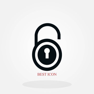 kilit simge vektör, düz tasarım en iyi vektör simgesi