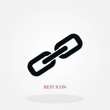 Zincir bağlantı simgesi, düz tasarım en iyi vektör simgesi