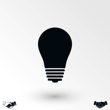 Ampul simgesi, düz tasarım en iyi vektör simgesi