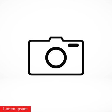 fotoğraf kamera vektör simgesi, düz tasarım en iyi vektör simgesi
