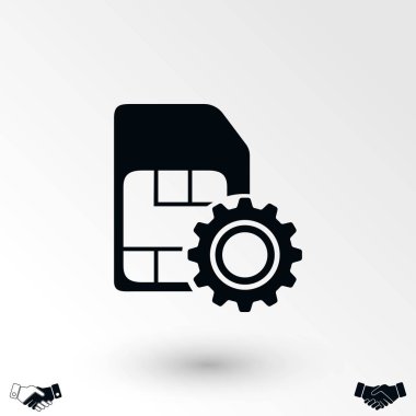 SIM kartı ayarı basit simgesi, düz tasarım en iyi vektör simgesi