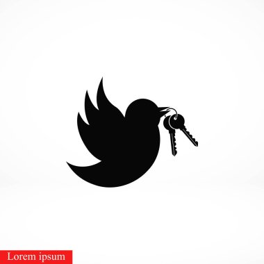  Tuşları simgesi, düz tasarım en iyi vektör simgesi olan kuş