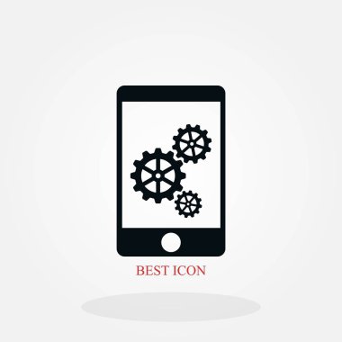 ayarları, düz tasarım en iyi vektör simgesi ile telefon simgesi