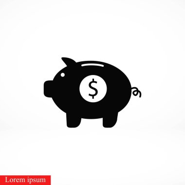 Kumbara vektör simgesi, düz tasarım en iyi vektör simgesi