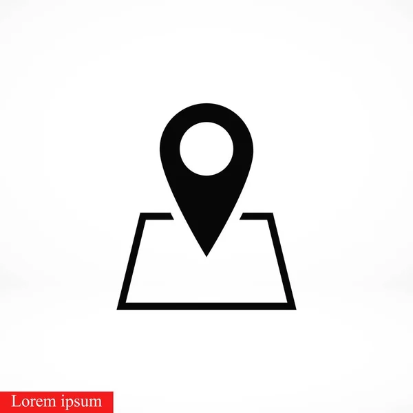 Térkép Ikonra Lapos Design Legjobb Vector Icon Pin — Stock Vector