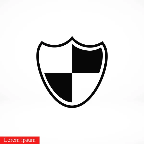 Icono Signo Escudo Diseño Plano Mejor Icono Vector — Vector de stock