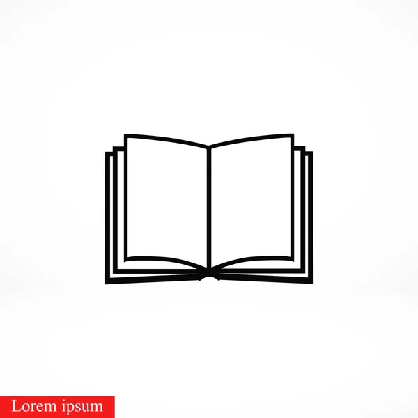 Libro Icono Aislado Bockground Blanco Diseño Plano Mejor Icono Vectorial — Vector de stock