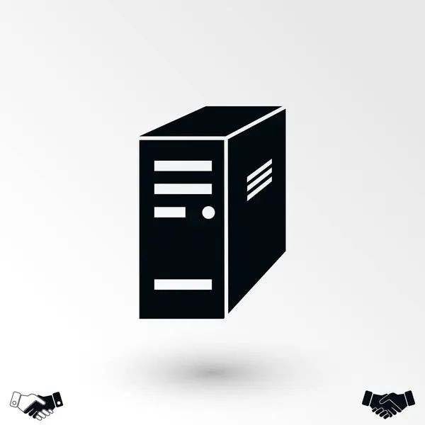 Icona Del Server Del Computer Design Piatto Migliore Icona Vettoriale — Vettoriale Stock