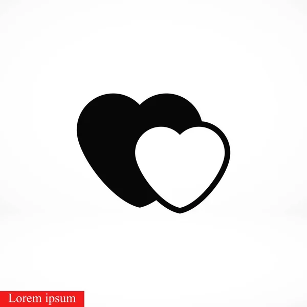 Иконка Вектора Сердца Плоская Конструкция — стоковый вектор