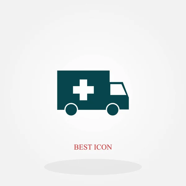 Ambulance Car Icon Flat Design Best Vector Icon — Stock Vector