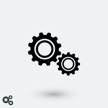 dişli simge vektör, düz tasarım en iyi vektör simgesi