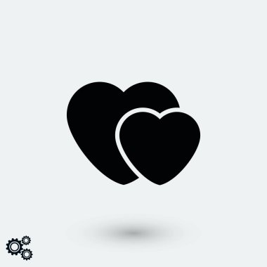 kalp vektör simgesi, düz tasarım en iyi vektör simgesi