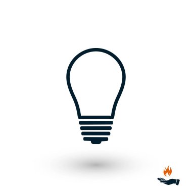 Ampul simgesi, düz tasarım en iyi vektör simgesi