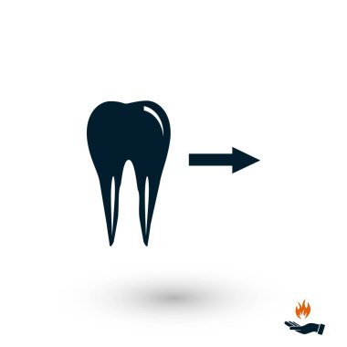 Diş yönü gösterir. simge. vektör, düz tasarım en iyi vektör simgesi