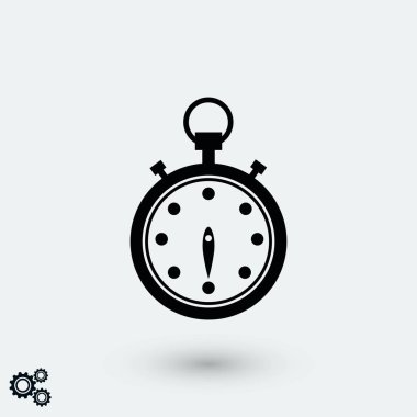 Kronometre simge vektör, düz tasarım en iyi vektör simgesi