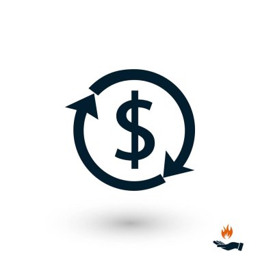 Dolar işareti simgesi, düz tasarım en iyi vektör simgesi