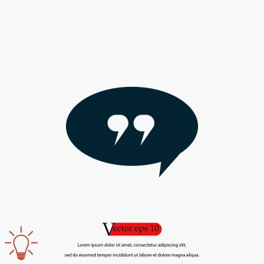 Alıntı simge vektör, düz tasarım en iyi vektör simgesi