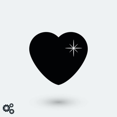 kalp yıldız simgesi, düz tasarım en iyi vektör simgesi