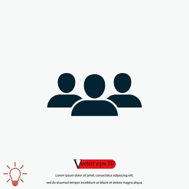 Grup simge vektör, düz tasarım en iyi vektör simgesi