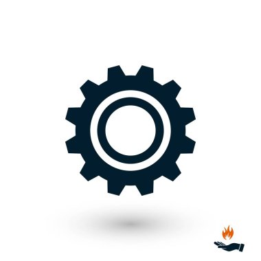 dişli vektör simgesi, düz tasarım en iyi vektör simgesi