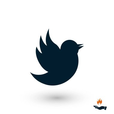 Doodle kuş simgesi, düz tasarım en iyi vektör simgesi