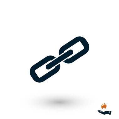 Zincir bağlantı simgesi, düz tasarım en iyi vektör simgesi