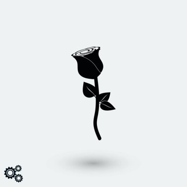 Gül simge vektör, düz tasarım en iyi vektör simgesi