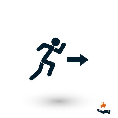  adam şekil ve yön ok simgesi, düz tasarım en iyi vektör simgesi çalışan