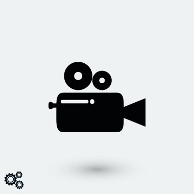 Sinema kamera simgesi, düz tasarım en iyi vektör simgesi