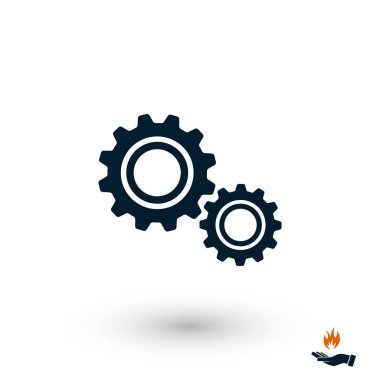 dişli simge vektör, düz tasarım en iyi vektör simgesi