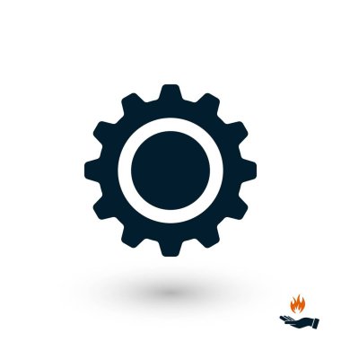 dişli simge vektör, düz tasarım en iyi vektör simgesi