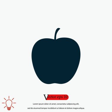 elma simge vektör, düz tasarım en iyi vektör simgesi