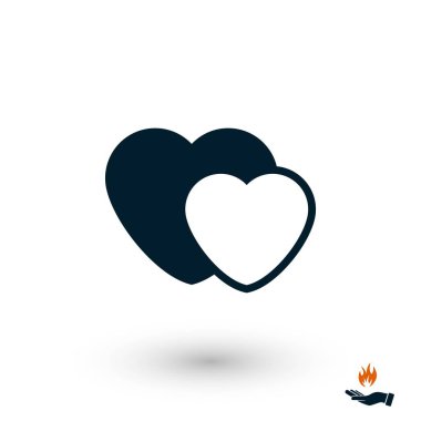 kalp vektör simgesi, düz tasarım en iyi vektör simgesi